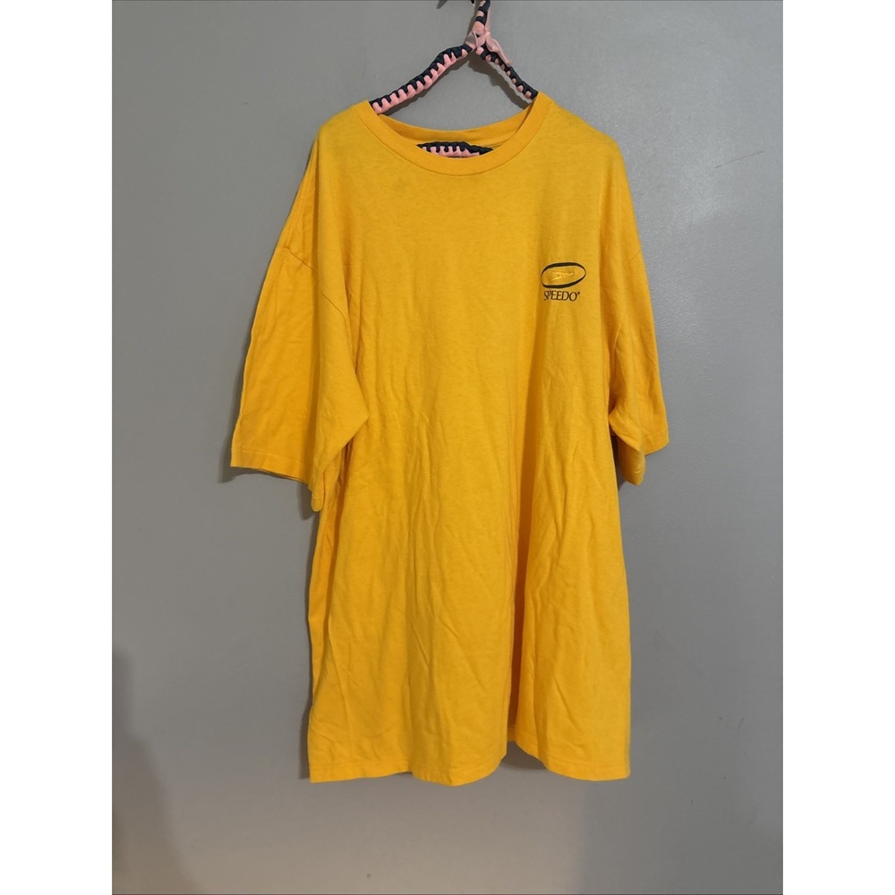 Vintage Speedo Yellow T-Shirt Sz Large Men's